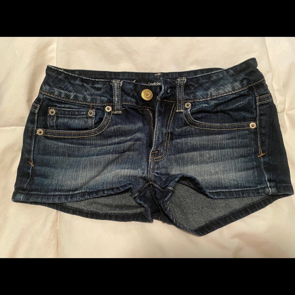 Low rise jean shorts